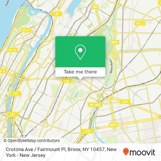 Crotona Ave / Fairmount Pl, Bronx, NY 10457 map