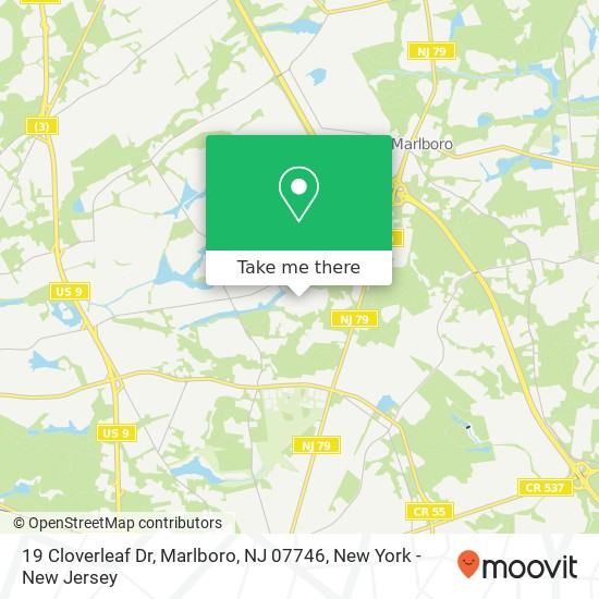 Mapa de 19 Cloverleaf Dr, Marlboro, NJ 07746