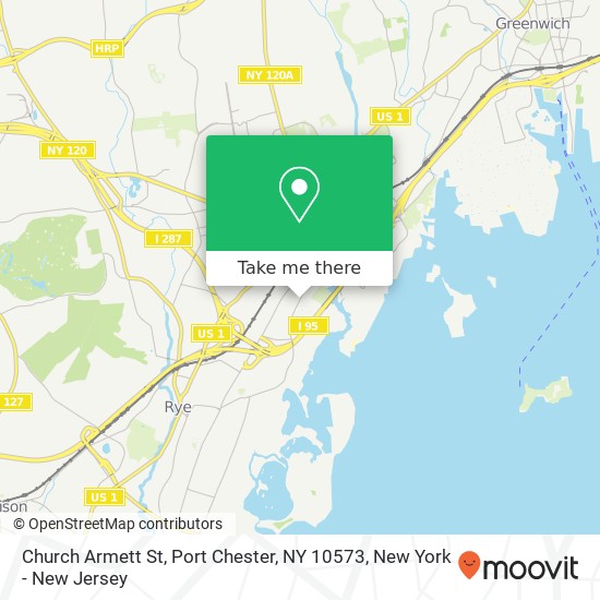 Mapa de Church Armett St, Port Chester, NY 10573