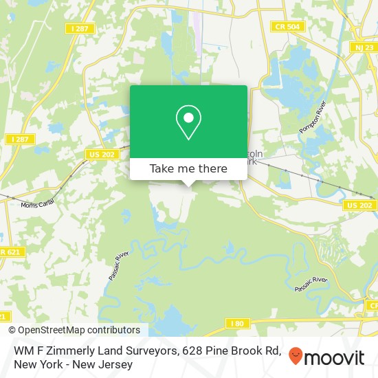 WM F Zimmerly Land Surveyors, 628 Pine Brook Rd map