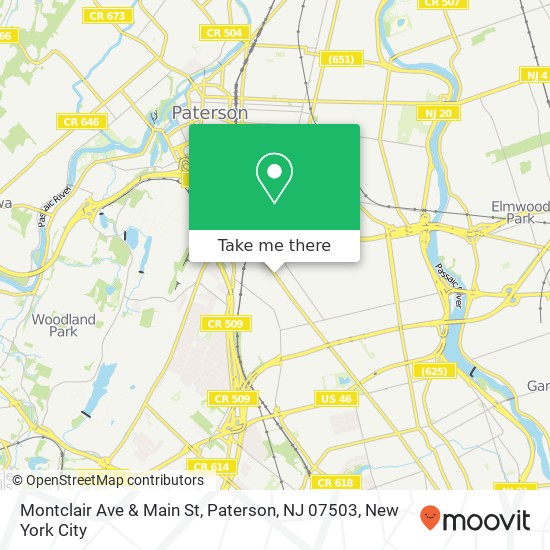 Montclair Ave & Main St, Paterson, NJ 07503 map