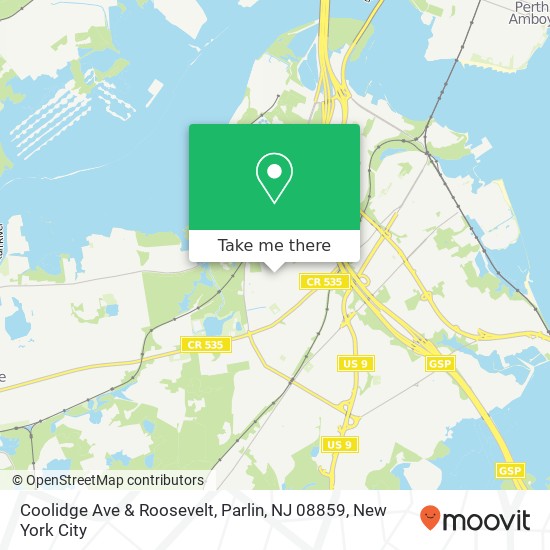 Mapa de Coolidge Ave & Roosevelt, Parlin, NJ 08859