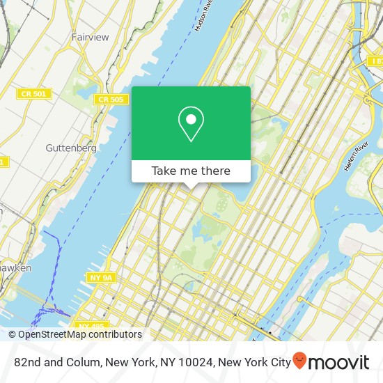 82nd and Colum, New York, NY 10024 map