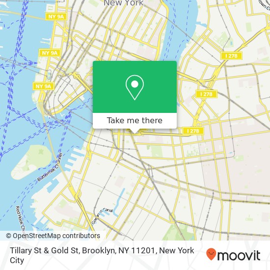 Mapa de Tillary St & Gold St, Brooklyn, NY 11201