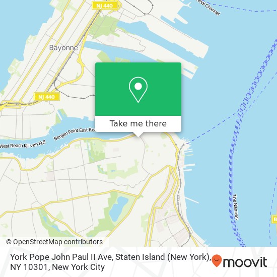 Mapa de York Pope John Paul II Ave, Staten Island (New York), NY 10301
