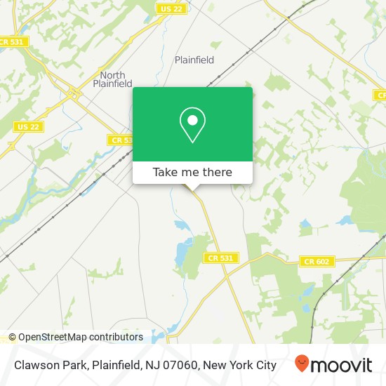 Mapa de Clawson Park, Plainfield, NJ 07060
