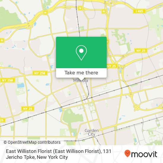 Mapa de East Williston Florist (East Willison Florist), 131 Jericho Tpke