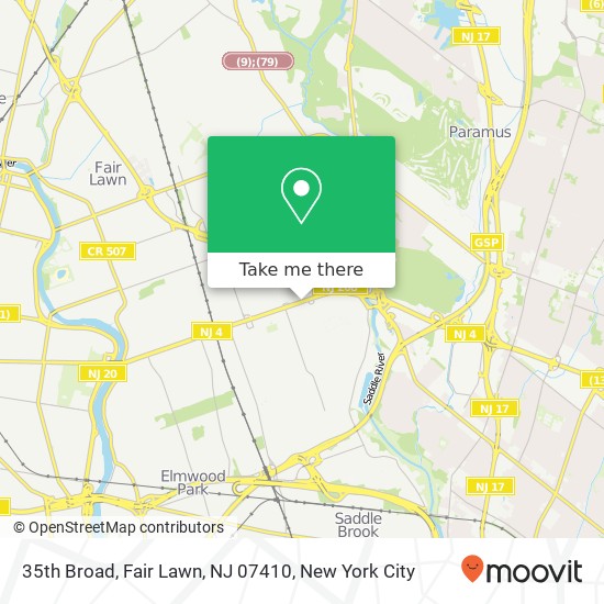 Mapa de 35th Broad, Fair Lawn, NJ 07410