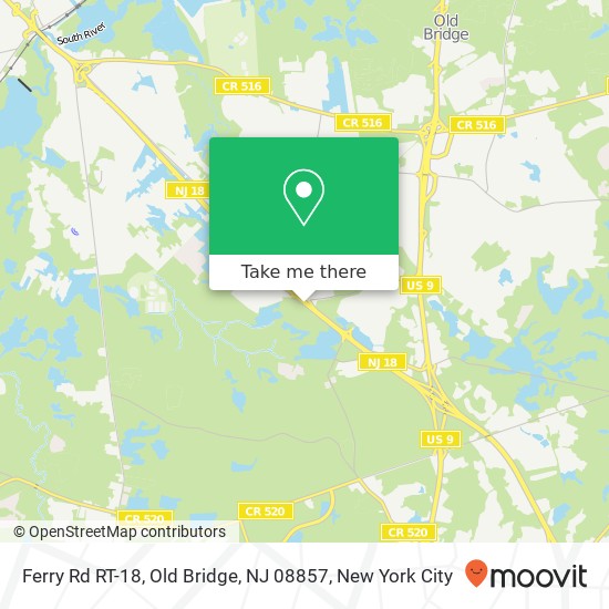 Mapa de Ferry Rd RT-18, Old Bridge, NJ 08857