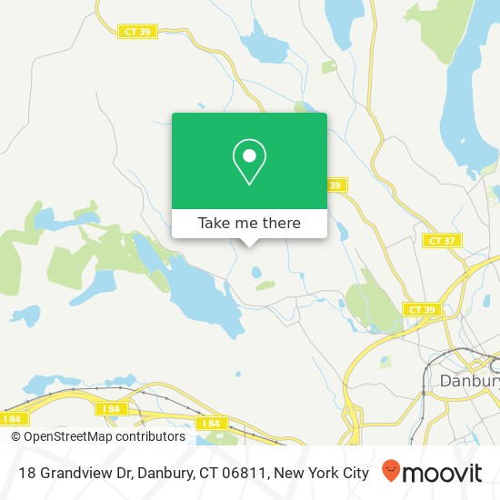 Mapa de 18 Grandview Dr, Danbury, CT 06811