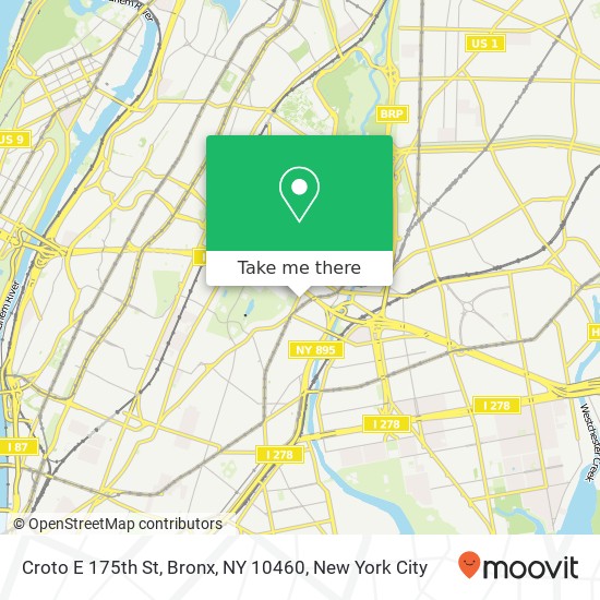 Mapa de Croto E 175th St, Bronx, NY 10460