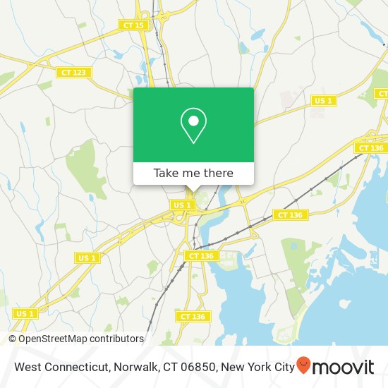 Mapa de West Connecticut, Norwalk, CT 06850