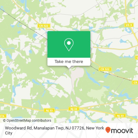 Mapa de Woodward Rd, Manalapan Twp, NJ 07726