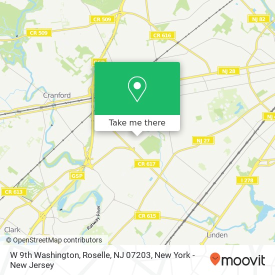 Mapa de W 9th Washington, Roselle, NJ 07203