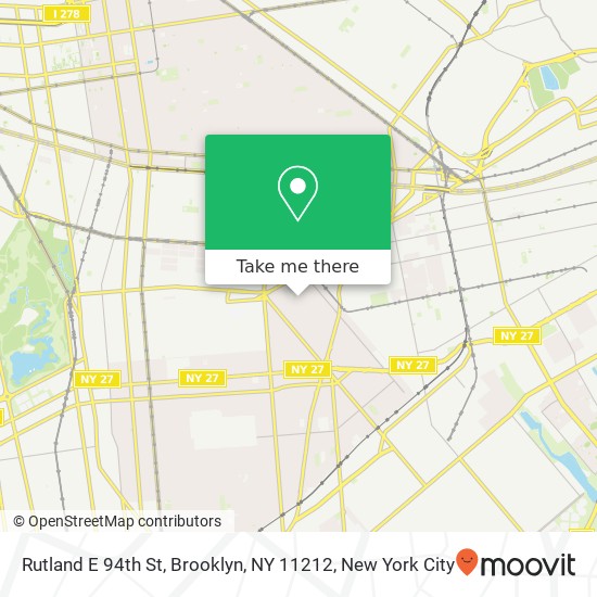 Mapa de Rutland E 94th St, Brooklyn, NY 11212