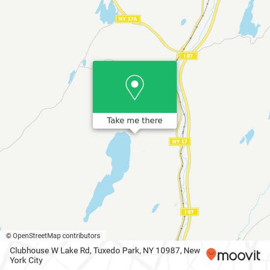 Mapa de Clubhouse W Lake Rd, Tuxedo Park, NY 10987