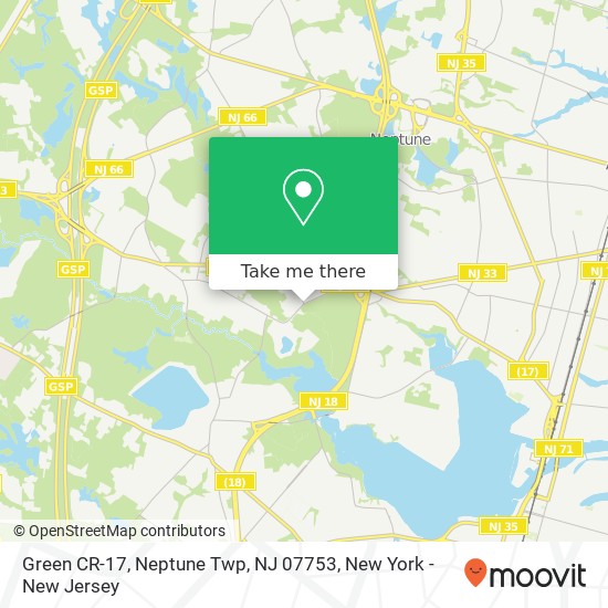 Mapa de Green CR-17, Neptune Twp, NJ 07753