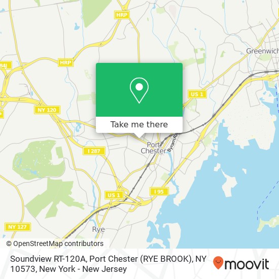 Mapa de Soundview RT-120A, Port Chester (RYE BROOK), NY 10573