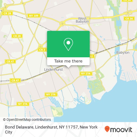 Mapa de Bond Delaware, Lindenhurst, NY 11757