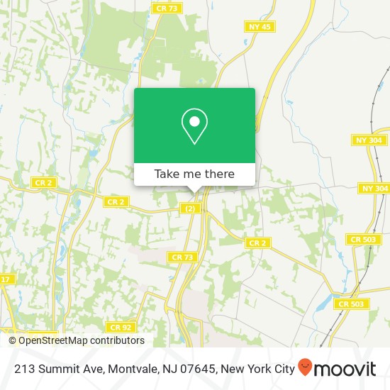 Mapa de 213 Summit Ave, Montvale, NJ 07645