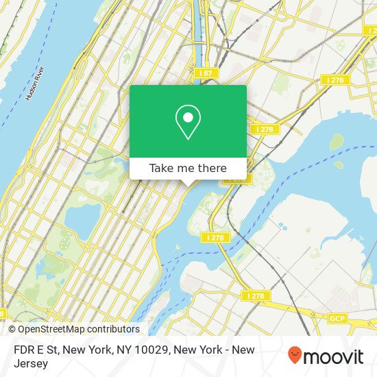 Mapa de FDR E St, New York, NY 10029