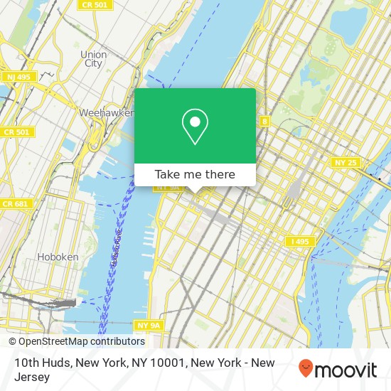 10th Huds, New York, NY 10001 map