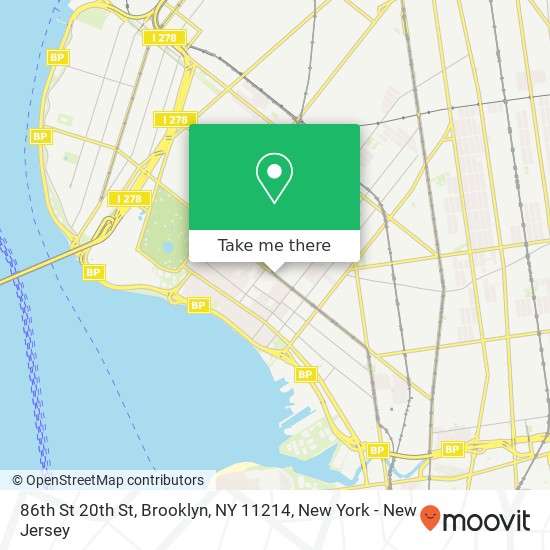 Mapa de 86th St 20th St, Brooklyn, NY 11214