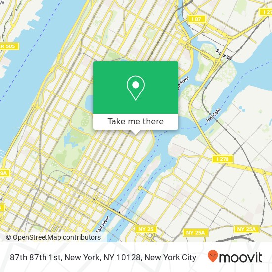 Mapa de 87th 87th 1st, New York, NY 10128