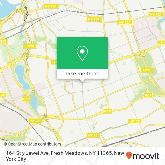 Mapa de 164 St y Jewel Ave, Fresh Meadows, NY 11365