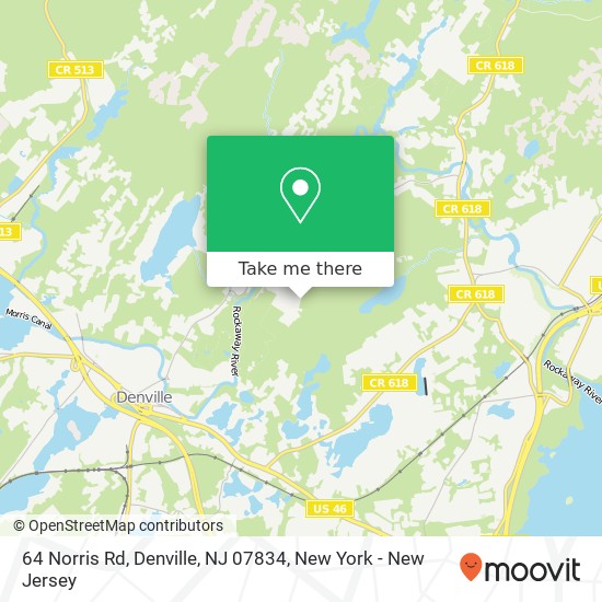 Mapa de 64 Norris Rd, Denville, NJ 07834
