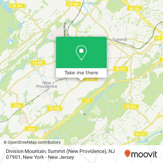 Mapa de Division Mountain, Summit (New Providence), NJ 07901