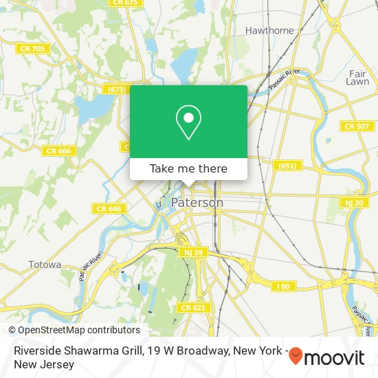 Riverside Shawarma Grill, 19 W Broadway map