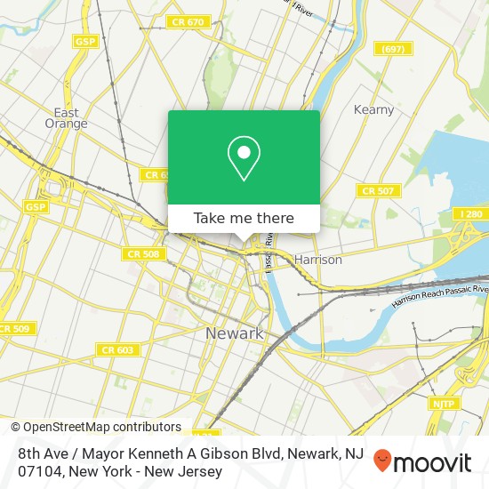 8th Ave / Mayor Kenneth A Gibson Blvd, Newark, NJ 07104 map