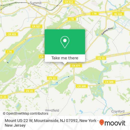 Mount US-22 W, Mountainside, NJ 07092 map