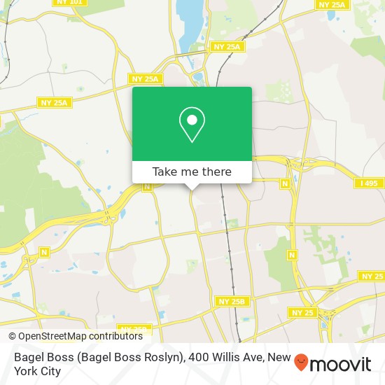 Mapa de Bagel Boss (Bagel Boss Roslyn), 400 Willis Ave