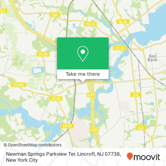 Newman Springs Parkview Ter, Lincroft, NJ 07738 map