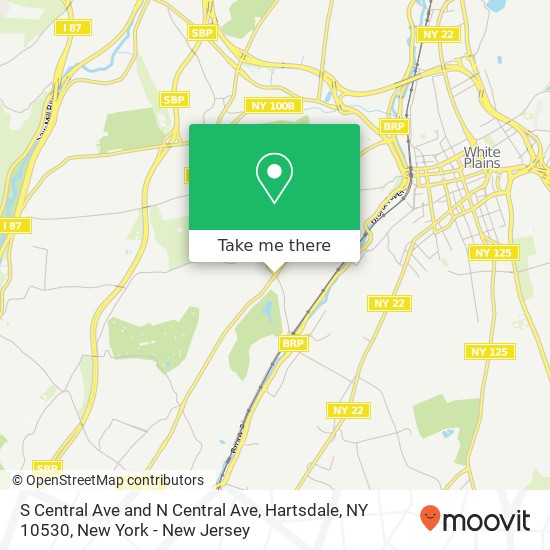 Mapa de S Central Ave and N Central Ave, Hartsdale, NY 10530