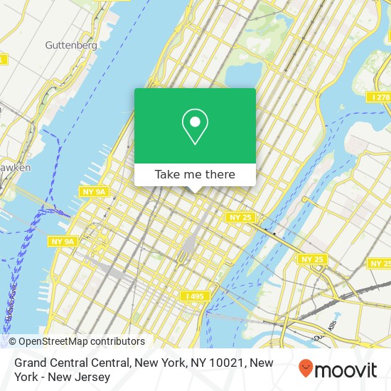 Mapa de Grand Central Central, New York, NY 10021