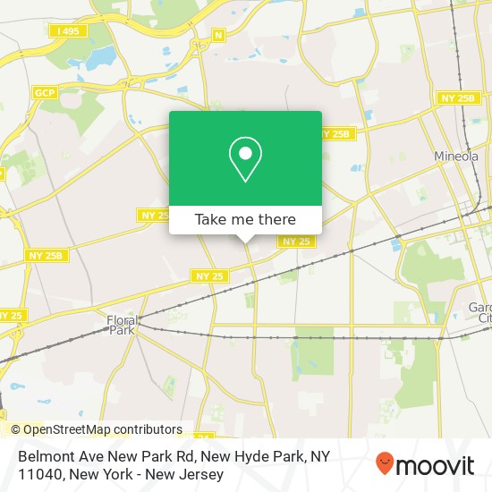Mapa de Belmont Ave New Park Rd, New Hyde Park, NY 11040