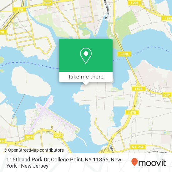 Mapa de 115th and Park Dr, College Point, NY 11356