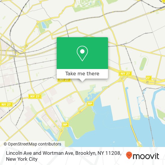 Mapa de Lincoln Ave and Wortman Ave, Brooklyn, NY 11208