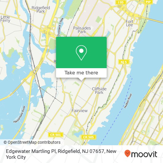 Mapa de Edgewater Martling Pl, Ridgefield, NJ 07657