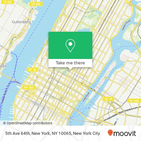 Mapa de 5th Ave 64th, New York, NY 10065