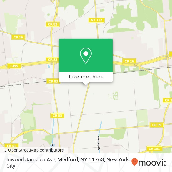 Mapa de Inwood Jamaica Ave, Medford, NY 11763