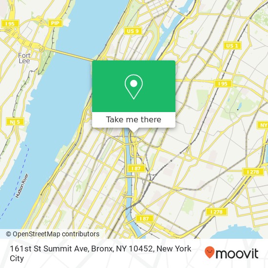 Mapa de 161st St Summit Ave, Bronx, NY 10452
