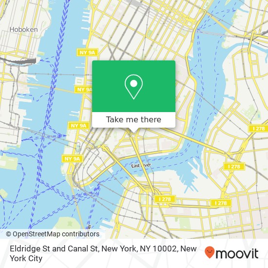 Mapa de Eldridge St and Canal St, New York, NY 10002