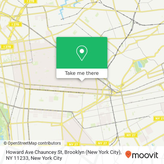 Mapa de Howard Ave Chauncey St, Brooklyn (New York City), NY 11233