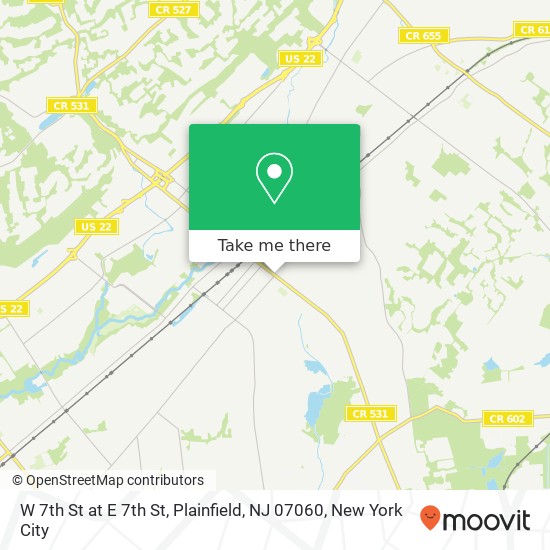 Mapa de W 7th St at E 7th St, Plainfield, NJ 07060