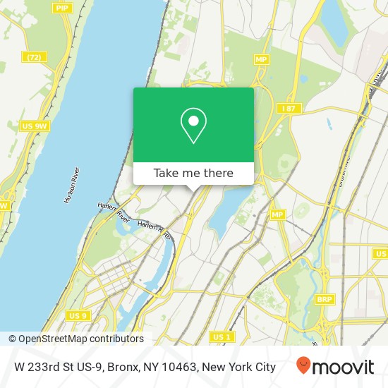 Mapa de W 233rd St US-9, Bronx, NY 10463