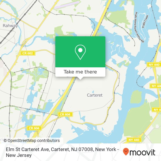 Mapa de Elm St Carteret Ave, Carteret, NJ 07008